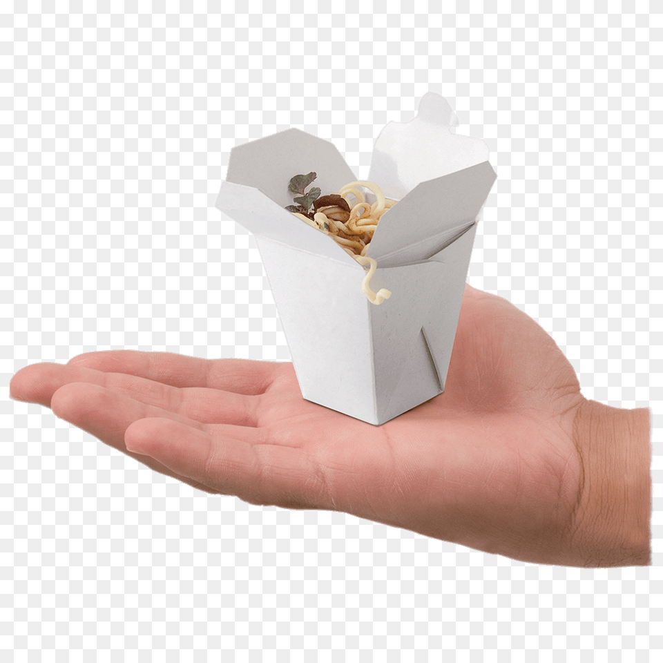 Mini Take Away Box On Hand, Food, Snack, Paper, Cream Free Transparent Png