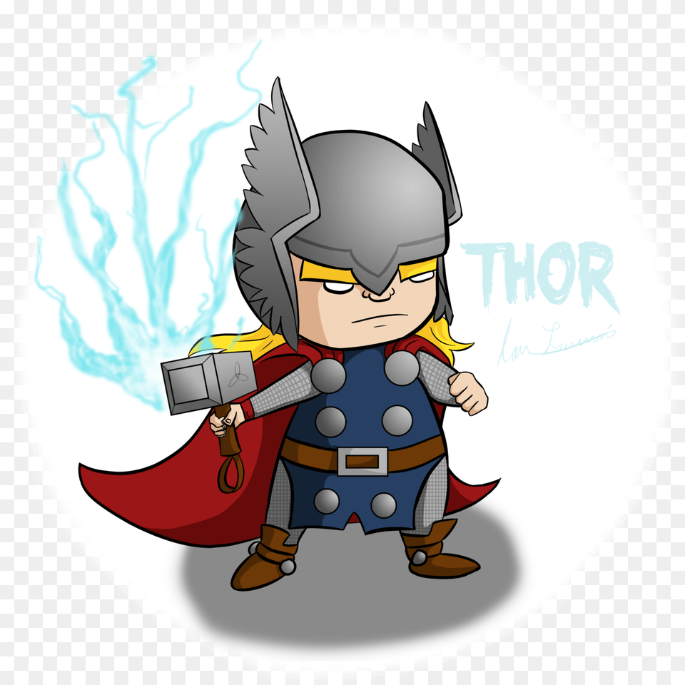 Mini Thor By Ianlammiart Picture Freeuse Thor Y Hulk Animados, Baby, Person, Cape, Clothing Png Image