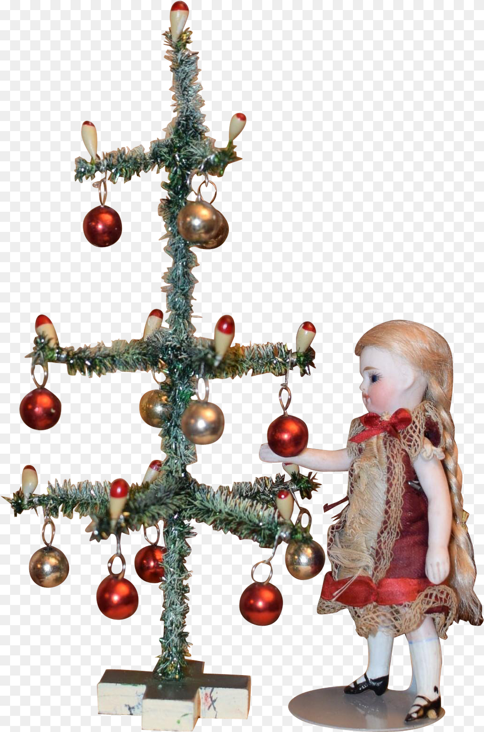 Miniature Tinsel Christmas Tree Christmas Ornament, Doll, Toy, Accessories, Face Png Image