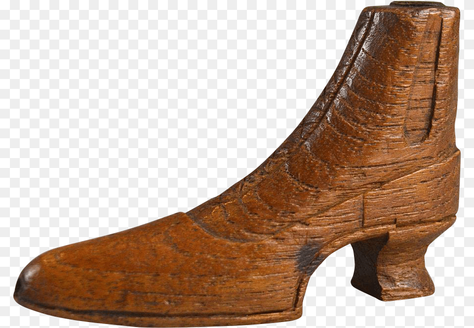 Miniature Victorian Hand Carved Wooden Boot Ladies High Heels, Clothing, Footwear, Shoe, Axe Free Png