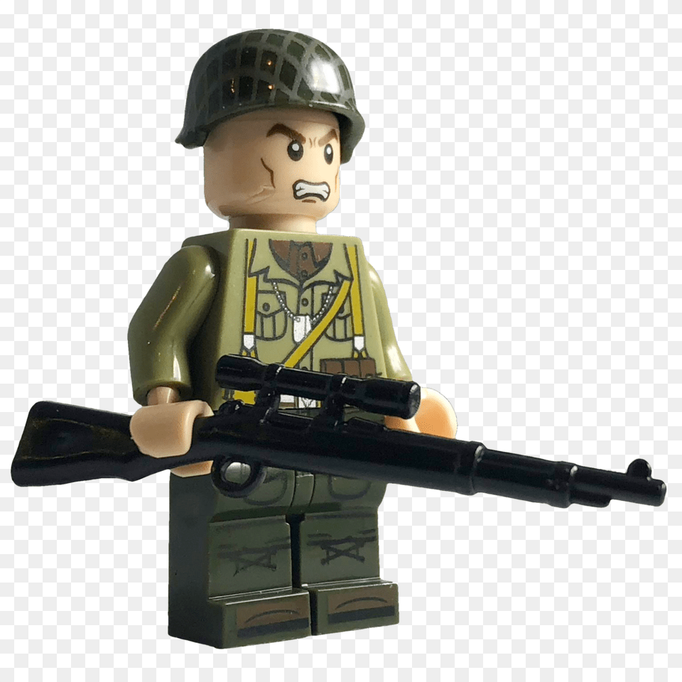 Minifig World War Ii American Normandy Sniper Assault Rifle, Weapon, Firearm, Gun, Figurine Png