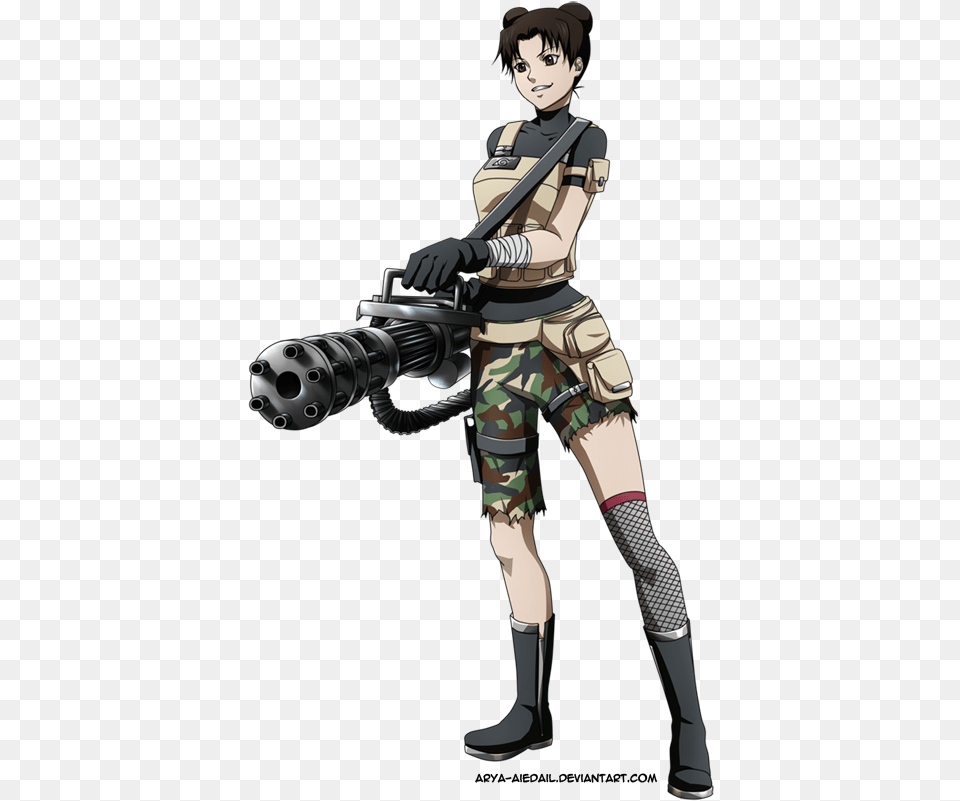 Minigun Naruto Tenten With A Gun, Adult, Person, Woman, Female Png