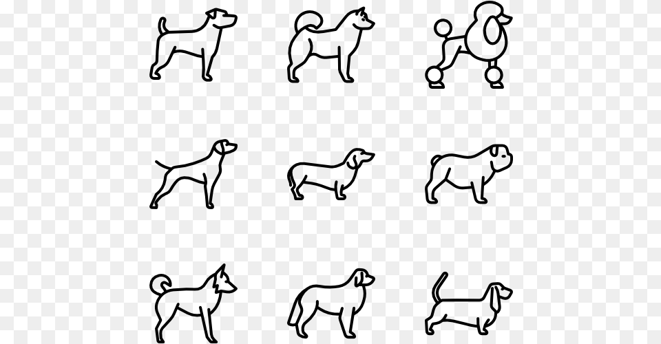 Minimalist Dog Line Art, Gray Free Png Download