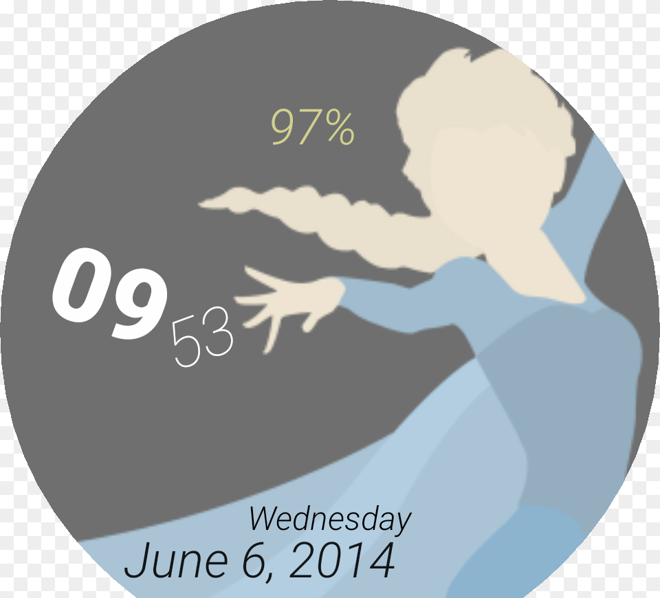 Minimalist Elsa Watch Face Preview, Disk, Dvd, Person Png