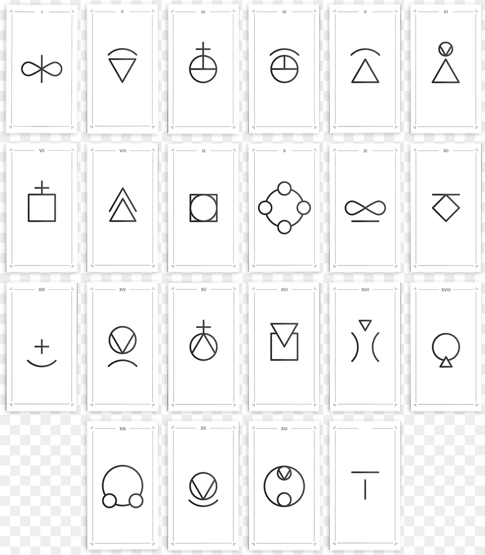 Minimalist Tarot Major Arcana, Symbol, Text, Number Png