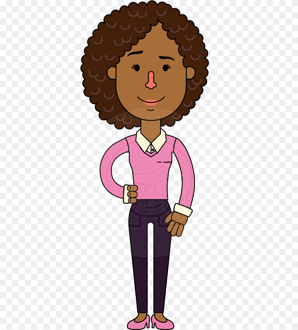 Minimalistic African American Girl Vector Character Design, Clothing, Long Sleeve, Sleeve, Baby Free Transparent Png