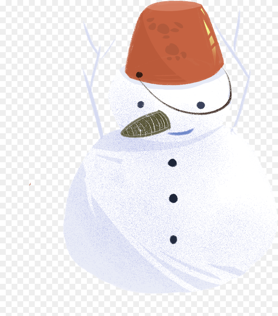 Minimalistic Winter Hand Drawn Illustration And Snowman, Nature, Outdoors, Snow Png Image