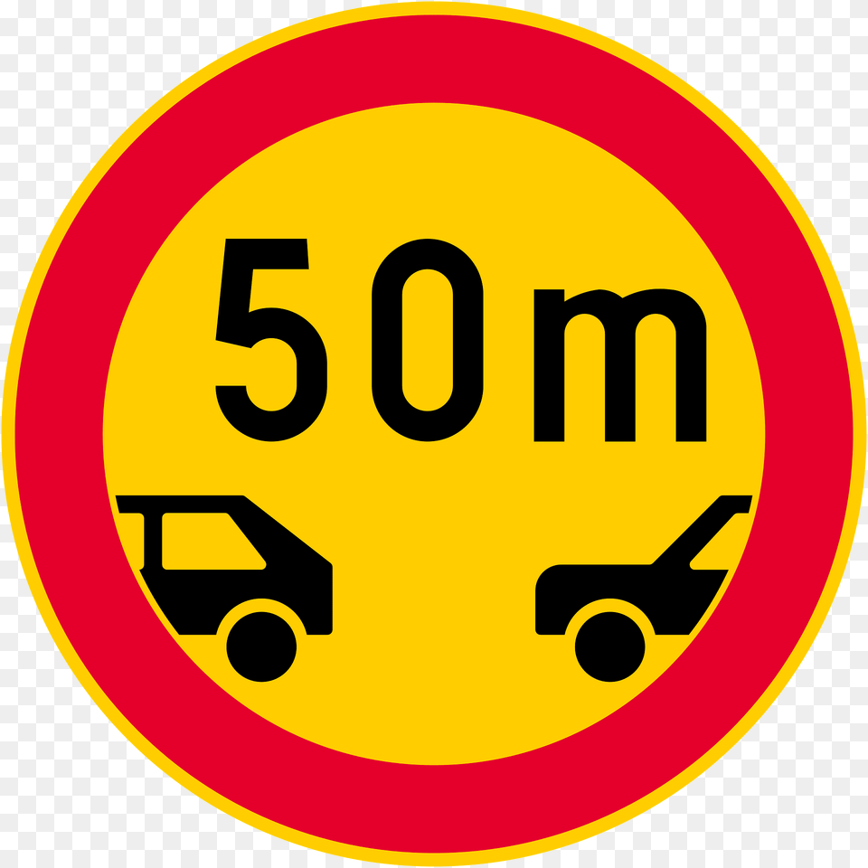 Minimum Safe Following Distance Between Vehicles Sign In Finland Clipart, Symbol, Road Sign Free Transparent Png