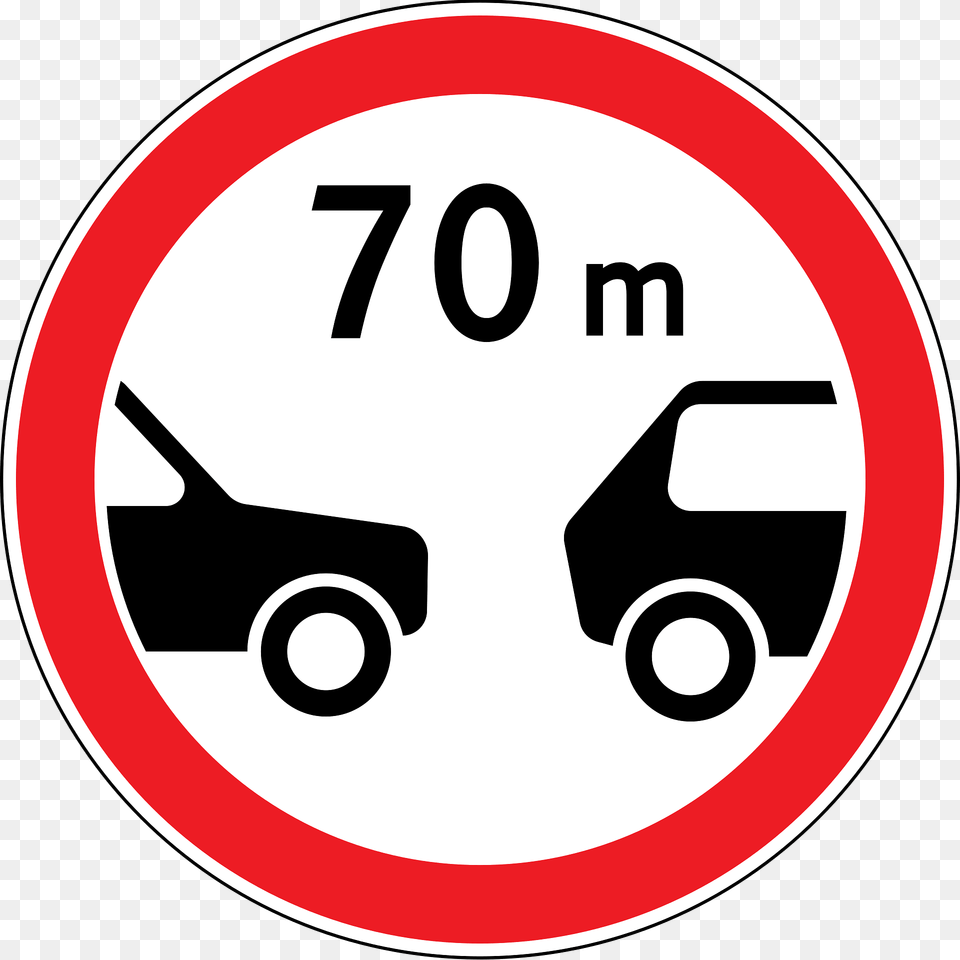 Minimum Safe Following Distance Between Vehicles Sign In Moldova Clipart, Symbol, Road Sign Png