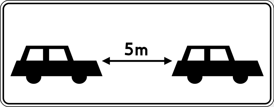 Minimum Safe Following Distance Between Vehicles Sign In Poland Clipart, Stencil, Pickup Truck, Transportation, Truck Png Image