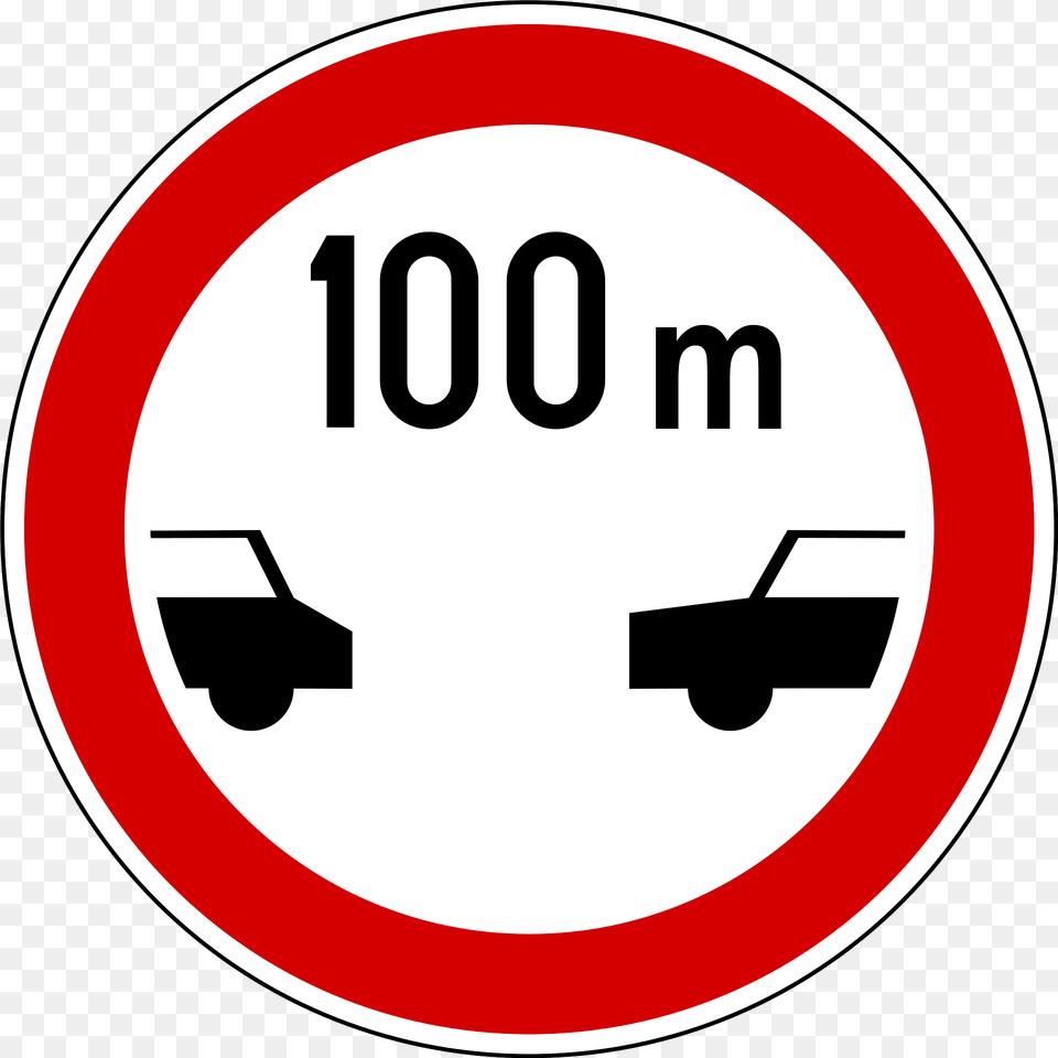 Minimum Safe Following Distance Between Vehicles Sign In Slovenia Clipart, Symbol, Road Sign Png Image