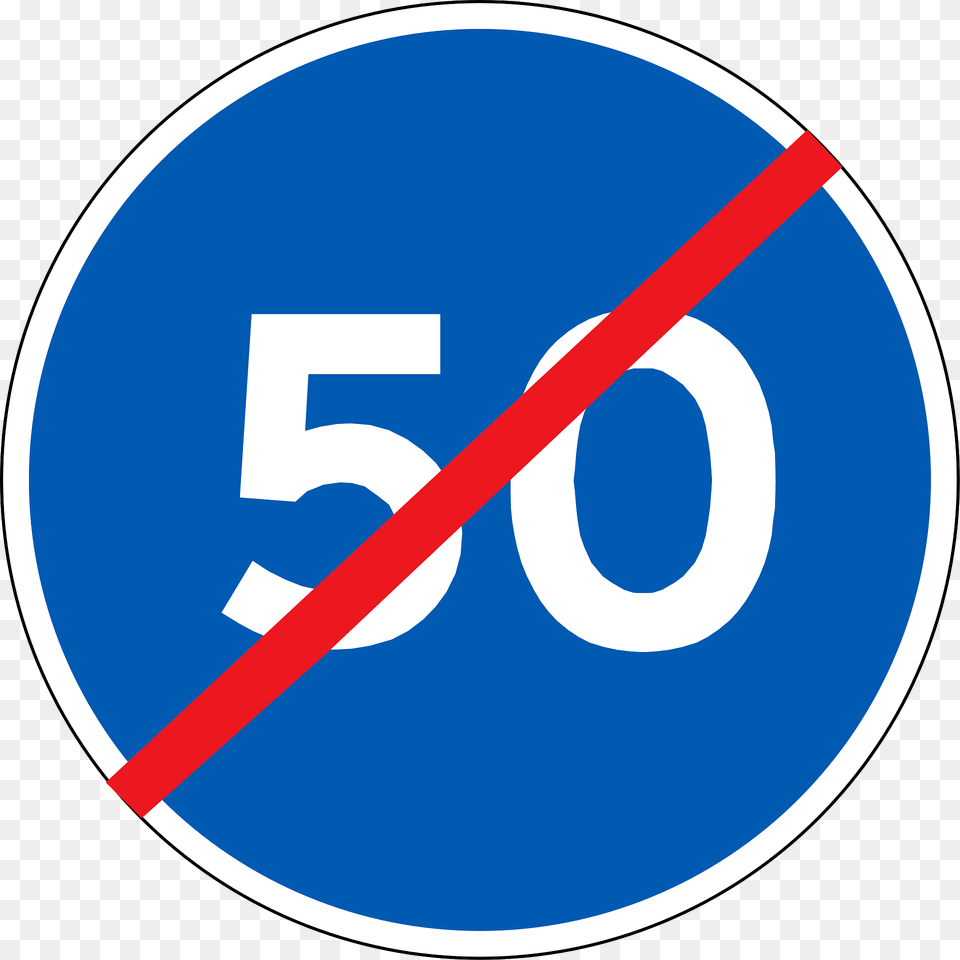 Minimum Speed Limit Ends Sign In Denmark Clipart, Symbol, Disk, Number, Text Free Png Download