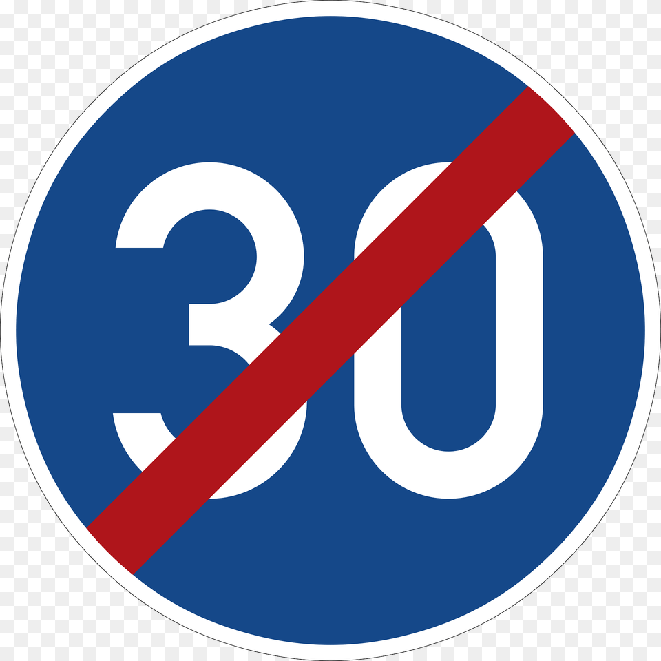 Minimum Speed Limit Ends Sign In Germany Clipart, Symbol, Road Sign, Disk Png Image