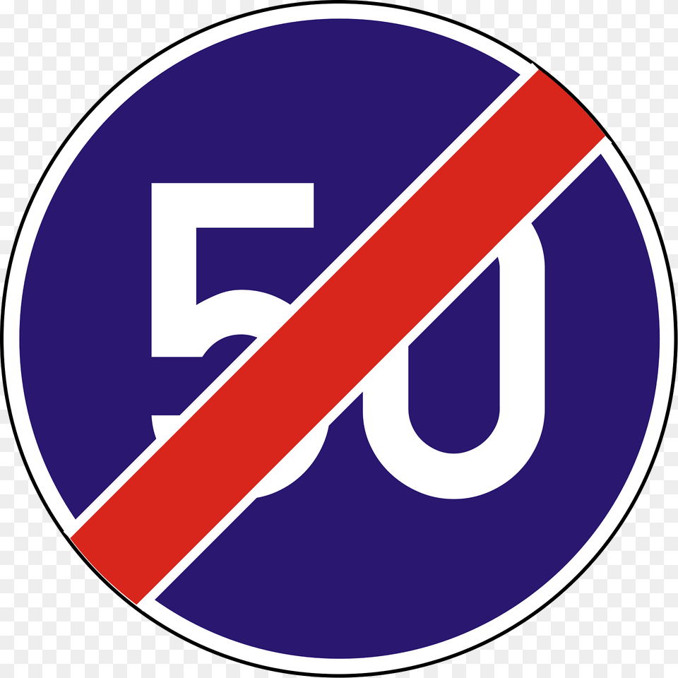 Minimum Speed Limit Ends Sign In Hungary Clipart, Symbol, Disk, Logo, Road Sign Free Png