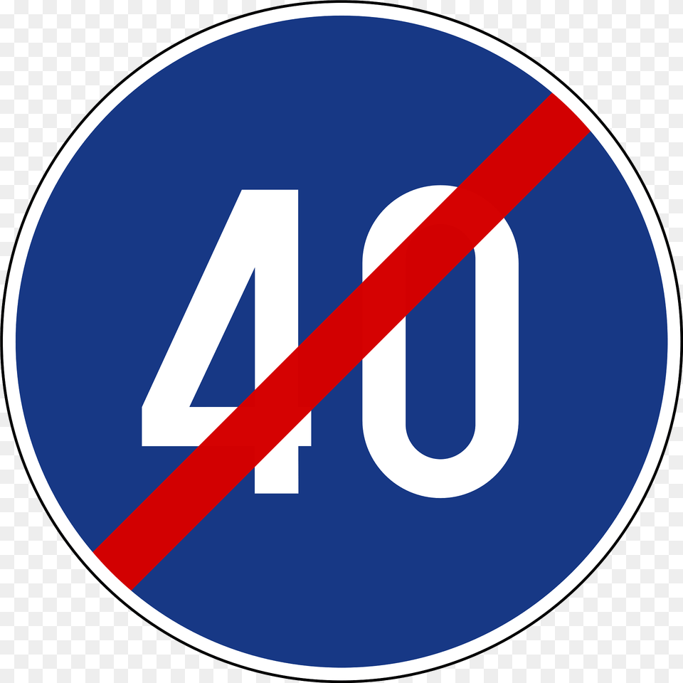 Minimum Speed Limit Ends Sign In Slovenia Clipart, Symbol, Disk, Road Sign Free Png Download