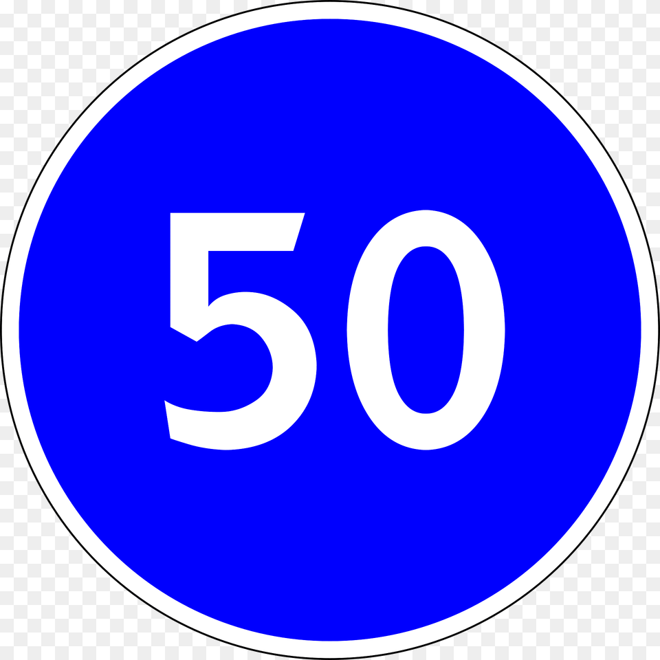 Minimum Speed Limit Sign In Moldova Clipart, Number, Symbol, Text, Disk Png Image