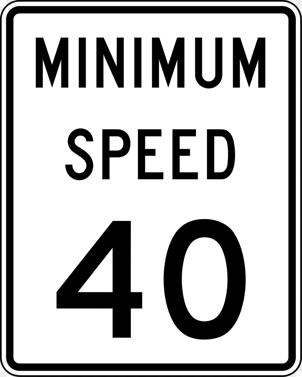 Minimum Speed Limit Sign In United States Clipart, Symbol, Road Sign Free Png