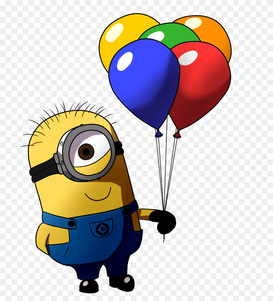 Minion Birthday Clip Art, Balloon, Aircraft, Transportation, Vehicle Free Png Download