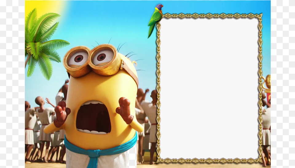 Minion Clipart Frame Moldura Para Foto Minions Minions Frame, Tape, Animal, Bird, Person Png Image