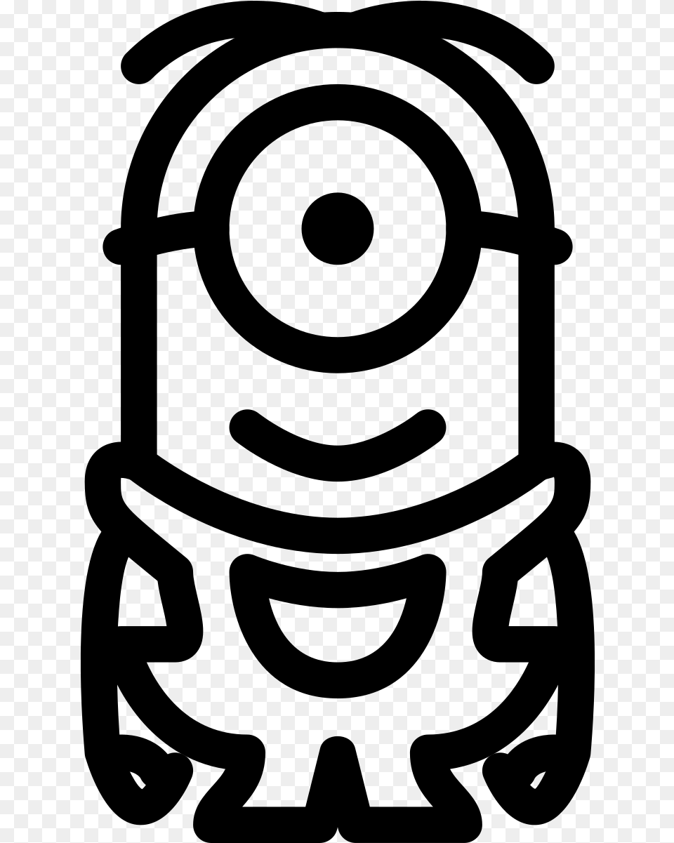 Minion Icon Black And White, Gray Png