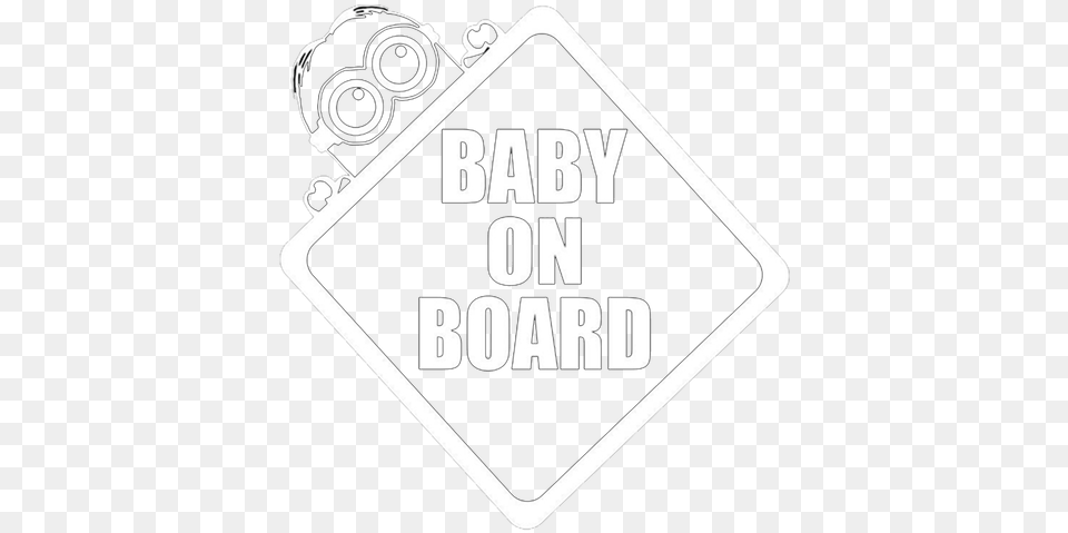 Minion V2 Baby On Board Sign Black And White, Symbol, Road Sign Free Png Download