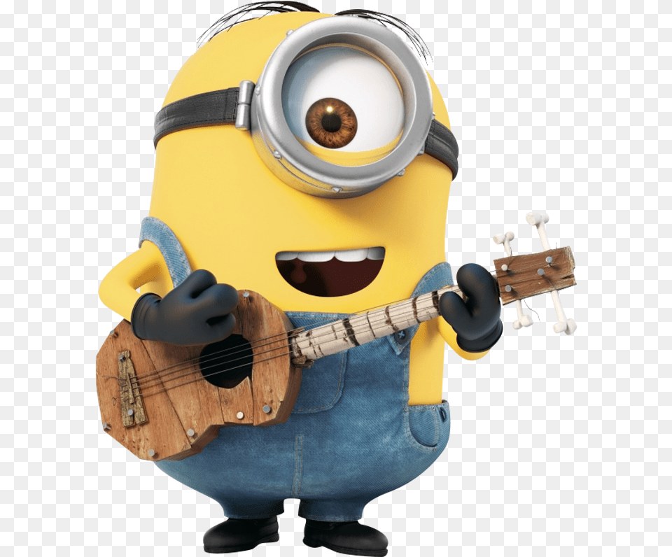 Minion With Guitar Minions Stuart, Musical Instrument, Person Png Image