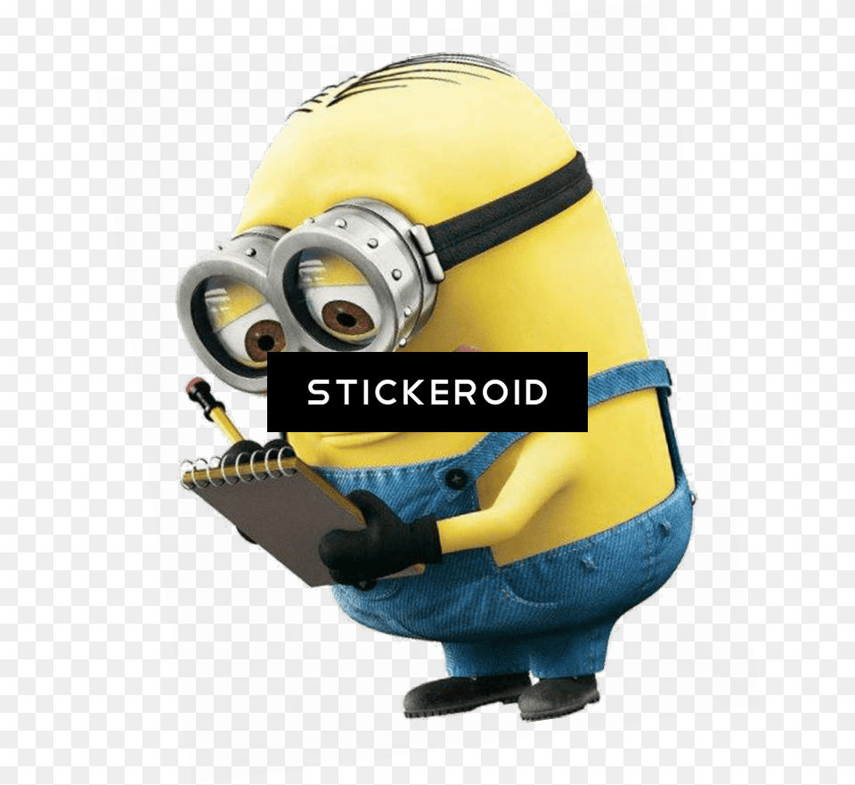 Minion Writing Notes Minion Writing, Clothing, Hardhat, Helmet, Photography Free Png Download