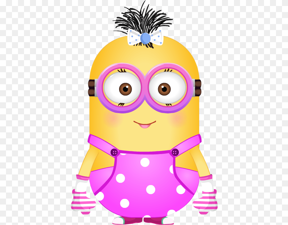 Minions Clipart Pink Dress Minions Menina, Baby, Person, Purple, Toy Free Png Download