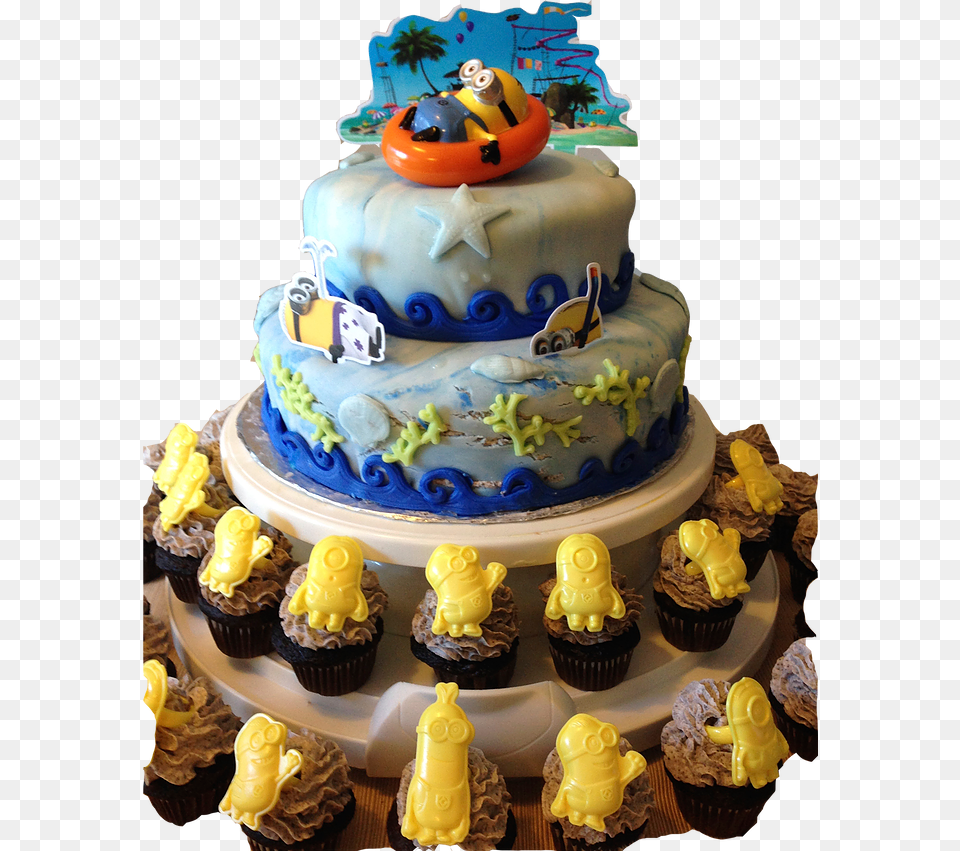 Minions Decopac Despicable Me Beach Party Decoset Cake Decoration, Birthday Cake, Cream, Dessert, Food Free Png