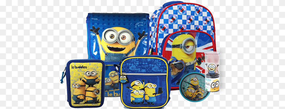 Minions Despicable Me School Bundle With Composition, Bag, Backpack Png Image