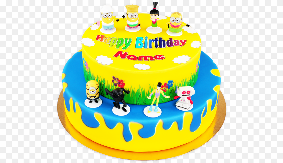 Minions Torten, Cream, Birthday Cake, Cake, Food Free Transparent Png