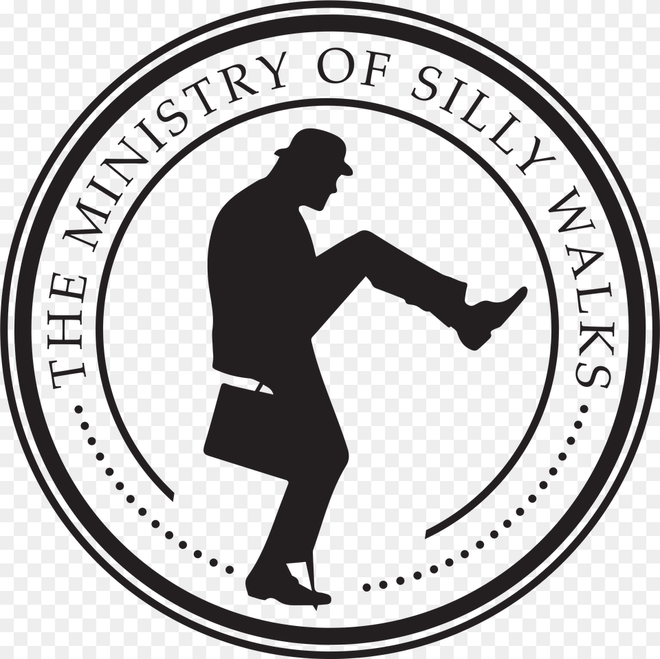 Ministry Of Silly Walks Logo, Adult, Male, Man, Person Free Png Download