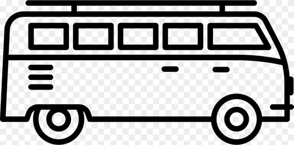 Minivan Facing Right Comments Black And White Transportation Clipart, Bus, Minibus, Van, Vehicle Png