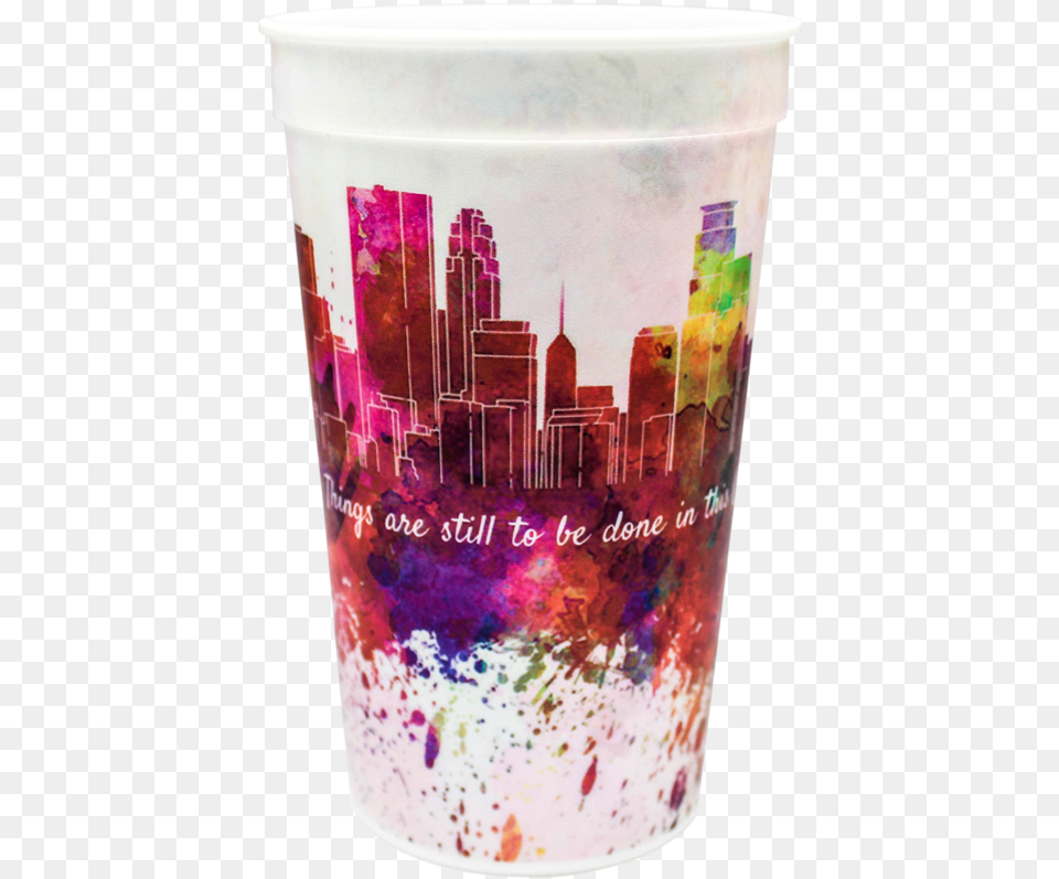Minneapolis Skyline In Watercolor Background, Cup, Can, Tin Free Transparent Png