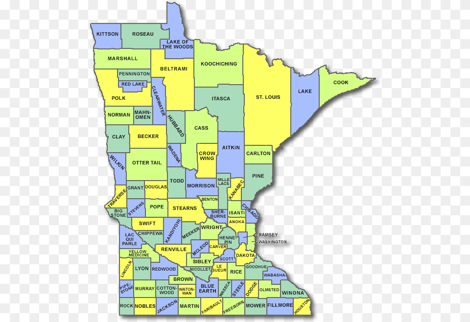 Minnesota County Map Images Minnesota County, Chart, Plot, Atlas, Diagram Free Png Download