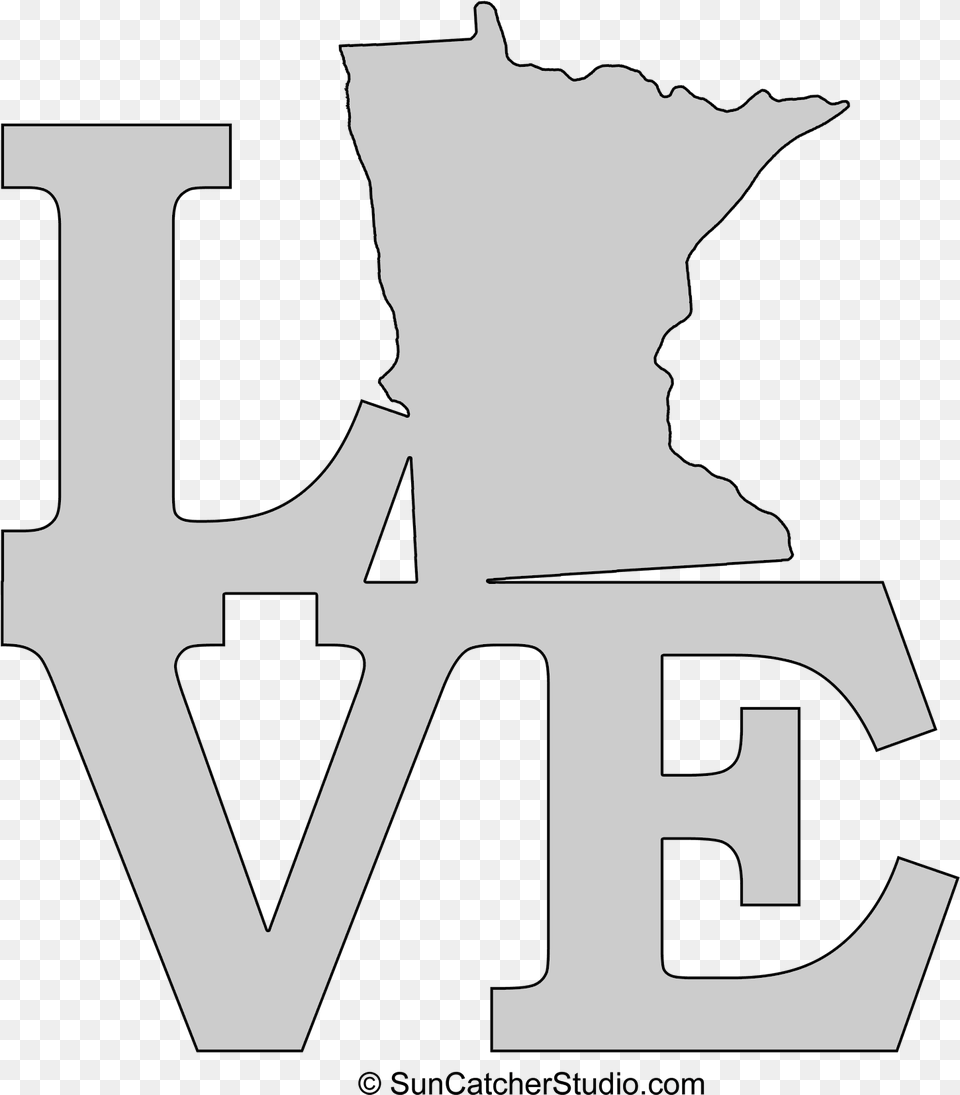 Minnesota Love Map Outline Scroll Saw Pattern Shape Scroll Saw Patterns Minnesota, Stencil, Logo, Text, Face Free Transparent Png
