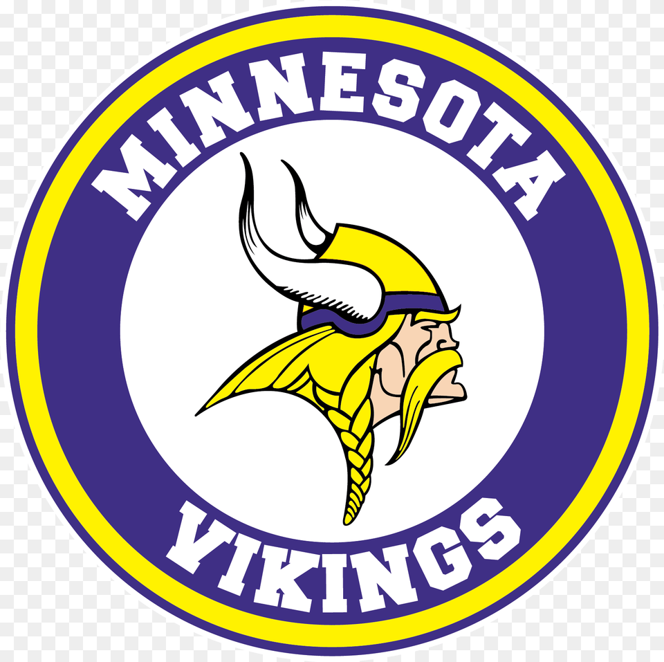 Minnesota Vikings Circle Logo Vinyl Emblem, Sticker, Symbol, Animal, Dinosaur Free Png Download