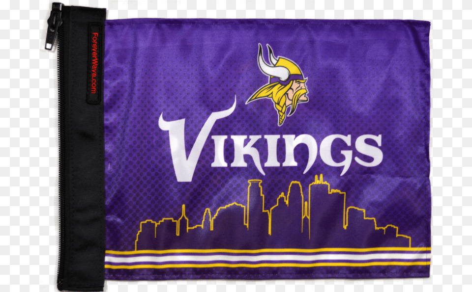 Minnesota Vikings Flag Bag, Banner, Text, Purple, Advertisement Free Png