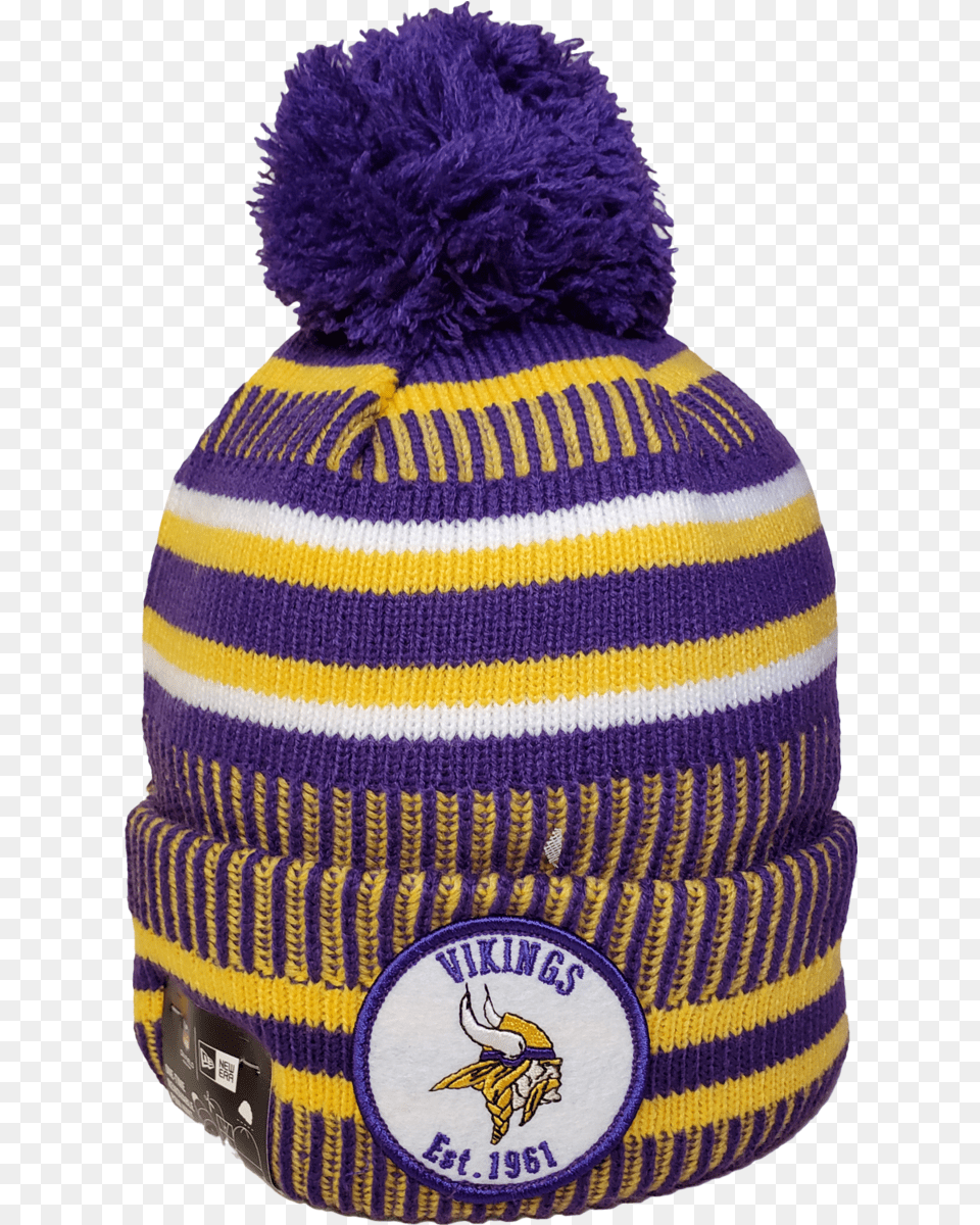 Minnesota Vikings Knit Pom Toque Nfl Sideline Beanie, Cap, Clothing, Hat, Baby Free Transparent Png