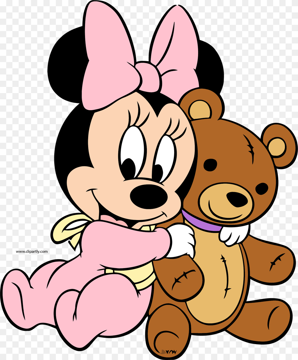Minnie Bebe Baby Minnie Mouse Teddy Bear, Cartoon, Face, Head, Person Png Image