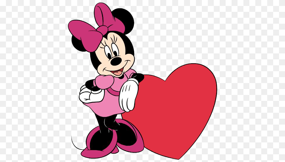 Minnie Big Heart Minnie Mickey Minnie Mouse, Cartoon Png