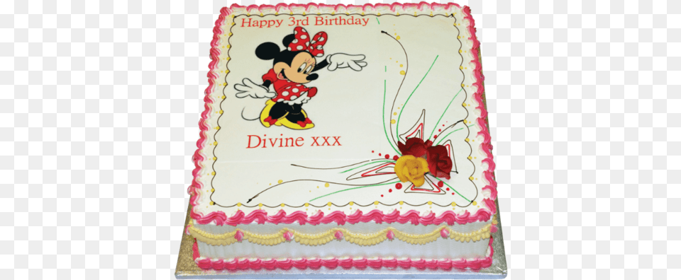 Minnie Cake Cake, Birthday Cake, Cream, Dessert, Food Png