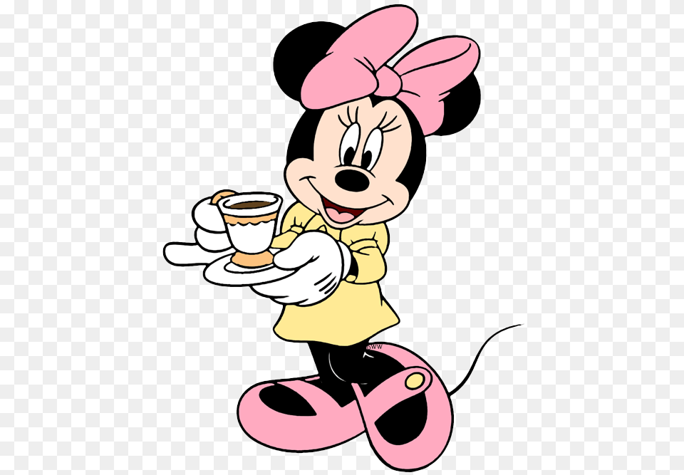 Minnie Clip Art Disney Mickeyminnie, Cartoon, Beverage, Coffee, Coffee Cup Png Image
