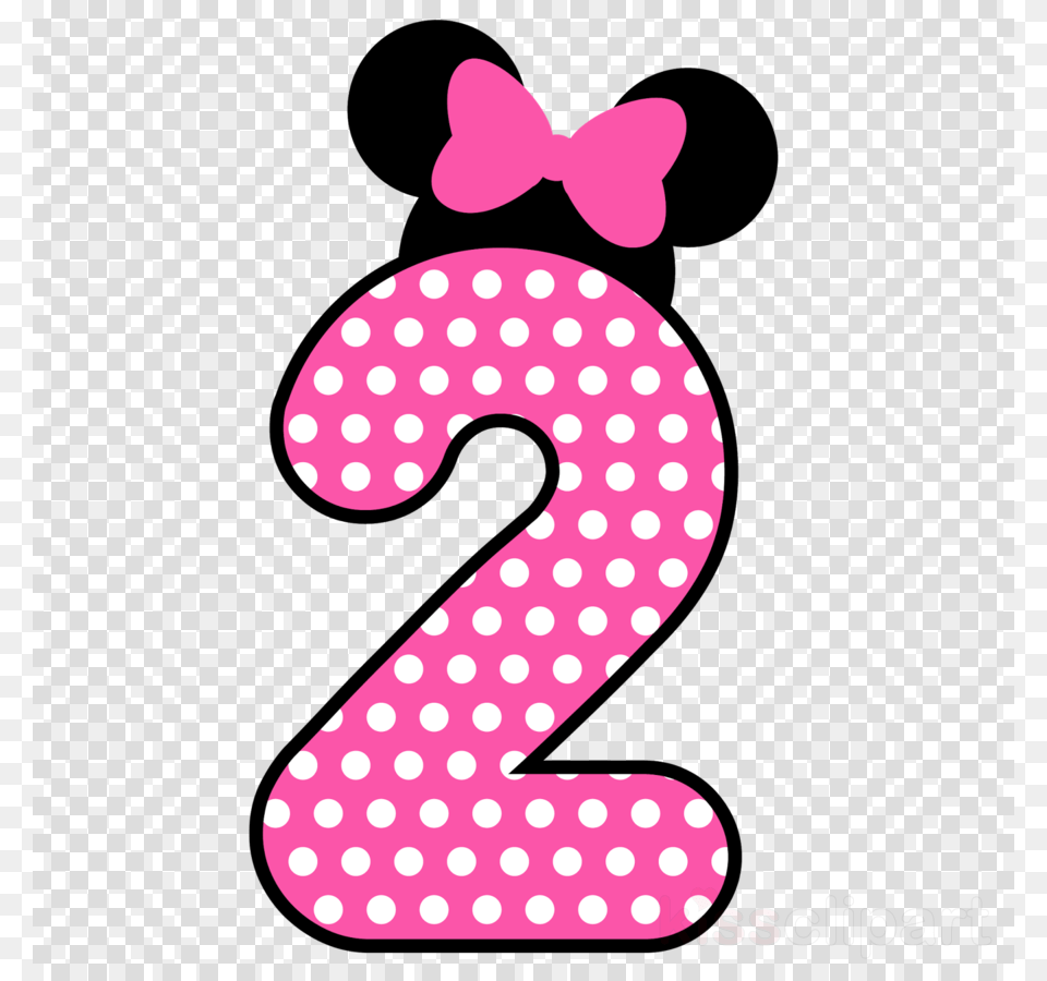 Minnie Clipart Minnie Mouse Mickey Mouse Clip Numero 2 Minnie, Number, Symbol, Text, Pattern Png Image