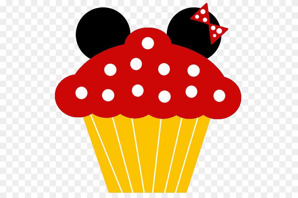 Minnie Cupcake, Cake, Cream, Dessert, Food Free Png