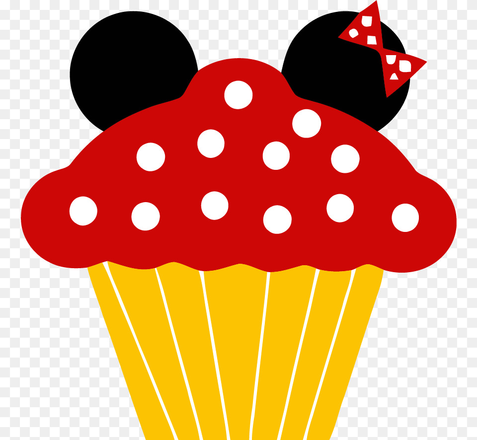 Minnie Cupcake Clipart Minnie Mouse Cupcake Clipart, Cake, Cream, Dessert, Food Free Png Download