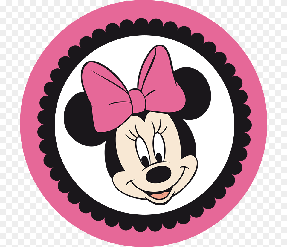 Minnie In Pink And Black, Sticker, Cartoon, Face, Head Free Transparent Png