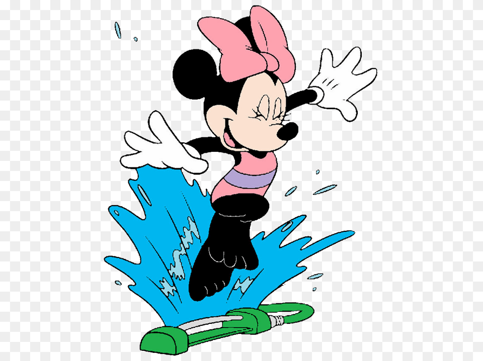 Minnie In Sprinkler Minnie, Cartoon, Person Free Png