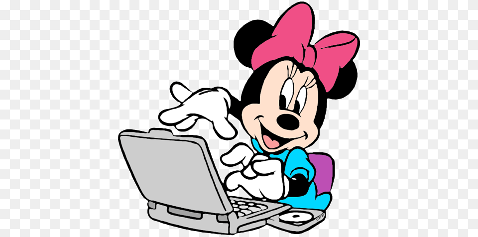 Minnie Laptop Minnie Mouse Computer Coloring Pages, Electronics, Pc, Cartoon, Baby Png Image
