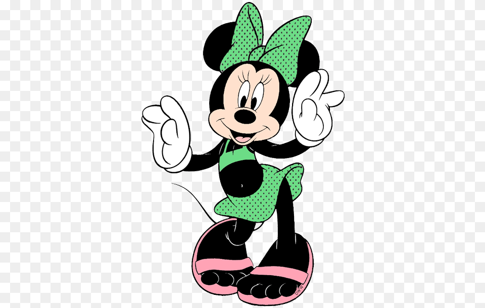 Minnie Looking Very Beautiful In Her Green Swimsuit Clip Art, Cartoon, Baby, Person Free Png Download